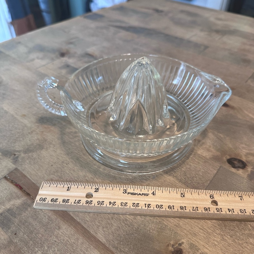 Vintage large glass lemon juicer